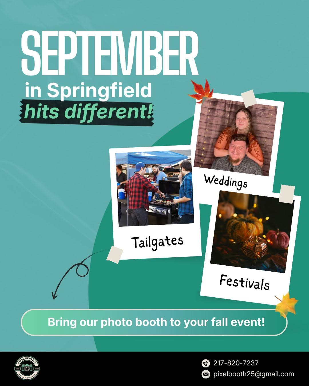 Pixel Perfect September in Springfield seasonal events social graphic